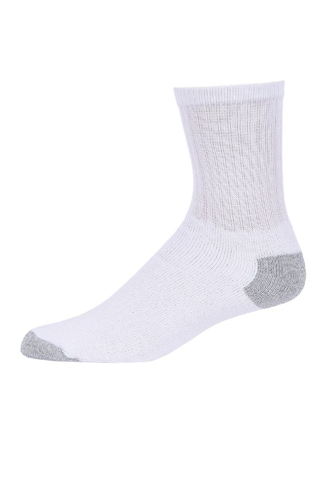 Men's Crew Sport Sock In White And Grey Heel & Toe Size 1013 120 pack