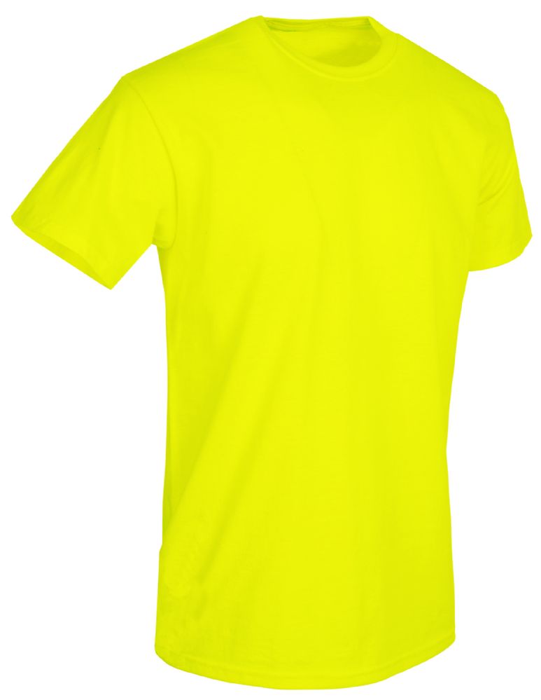 Mens Neon Yellow Cotton T shirt Size 2XL - at - socksinbulk.com 