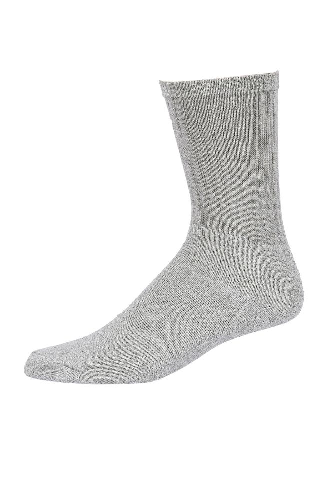 Women's Sport Crew Sock In Grey Size 911 120 pack at socksinbulk