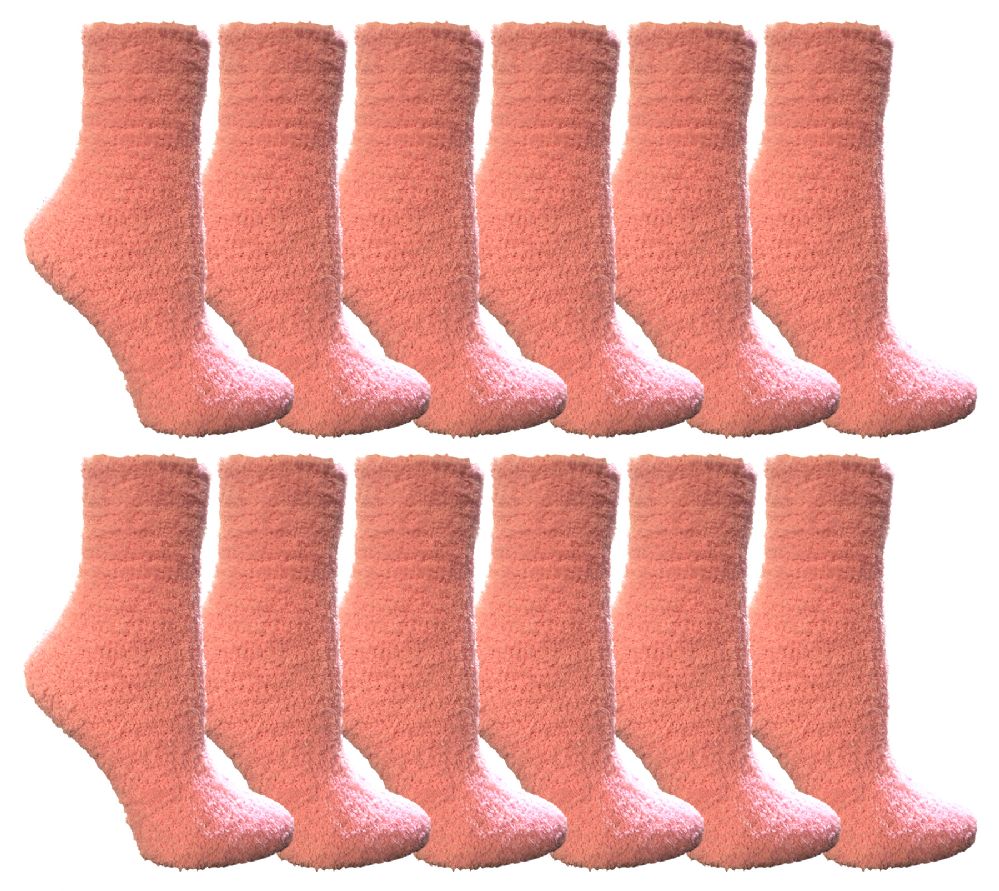 Womens Fuzzy Snuggle Socks Pink, Size 911 Comfort Socks at