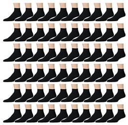 Yacht & Smith Mens Sport Ankle Socks, Black Size 10-13
