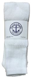 Yacht & Smith Men's White Cotton Terry Tube Socks, 30 Inch Long Athletic Tube Socks, Size 10-13