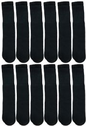 Yacht & Smith 28 Inch Men's Long Tube Socks, Black Cotton Tube Socks Size 10-13