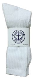 Yacht & Smith Mens Athletic Crew Socks, Soft Cotton, Terry Cushion, Sock Size 10-13 White