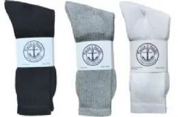 Yacht & Smith Men's Cotton Crew Socks Set Assorted Colors Black, White Gray Size 10-13