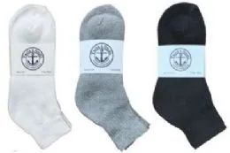 Yacht & Smith Kid's Cotton Mid Ankle Socks Set Assorted Colors Black, White Gray Size 6-8