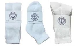 Yacht & Smith Kid's Cotton Sock Set Assorted Styles, Crew, Ankle And Tube White