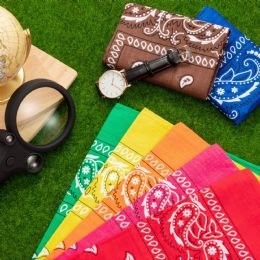 Bandanas - Assorted Colors 100% Cotton 22 X 22 Inch