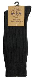 Yacht & Smith Mens Classic Combed Cotton Black Ribbed Dress Socks