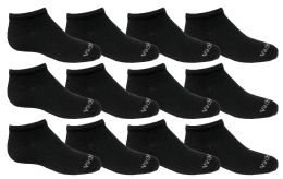Yacht & Smith Kids Unisex 97% Cotton Low Cut No Show Loafer Socks Size 6-8 Solid Black