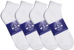 Yacht & Smith Womens Cotton White Sport Ankle Socks, Sock Size 9-11