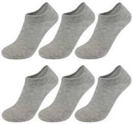 Yacht & Smith Mens Lightweight Cotton Gray No Show Ankle Socks, Sock Size 10-13