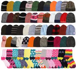 Yacht & Smith Womens Warm Winter Hats And Assorted Fuzzy Socks Set