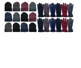 Yacht & Smith Wholesale Fleece Gloves And Beanie Set For Men