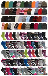 Yacht & Smith Womens Assorted Beanies And Colorful Ankle Socks Set